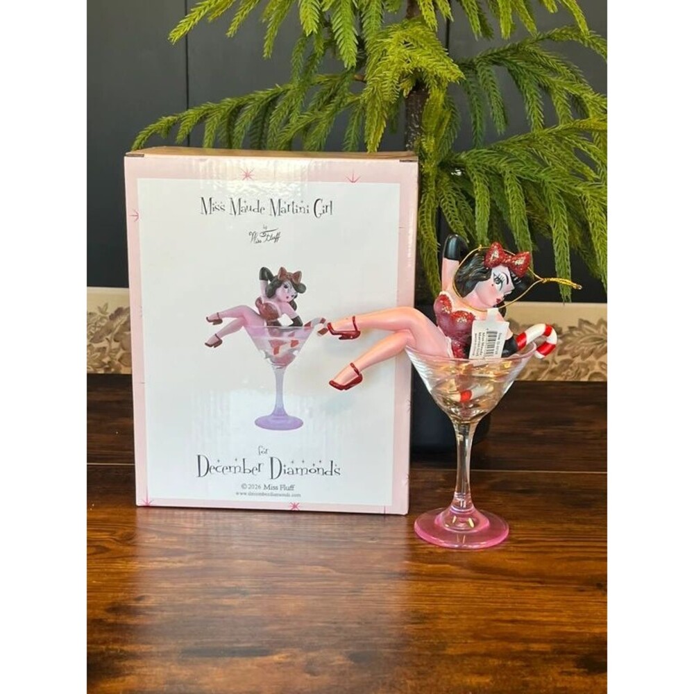 December Diamonds Miss Maude Martini Girl Ornament NIB